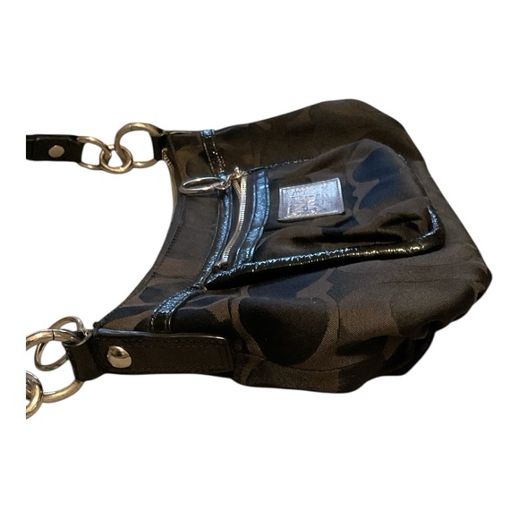 Vintage Y2K Coach Poppy Shoulder bag with signature C design in black on black - Picture 5 of 7